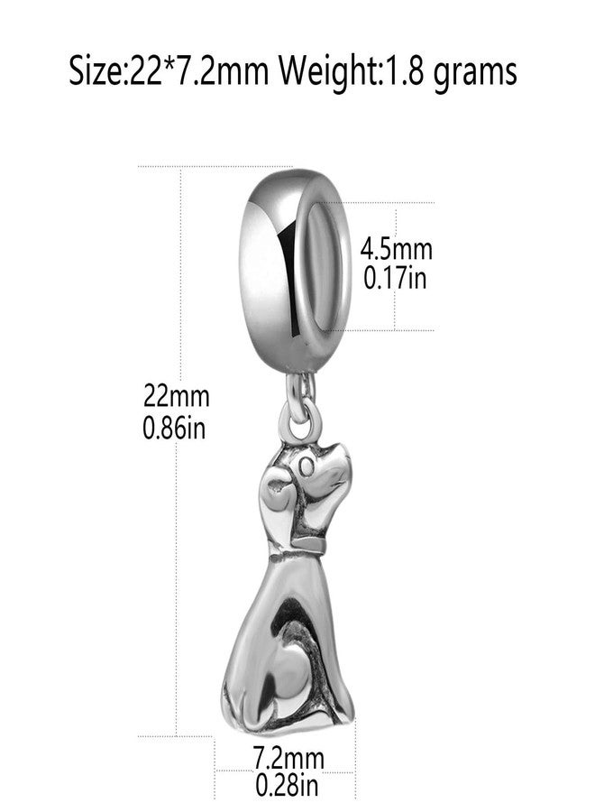 LAMOONY Dog Charm 925 Sterling Silver Animal Charm Dangle Charm Pet Charm Birthday Charm for Pandora Bracelet (Dog) - Image 2